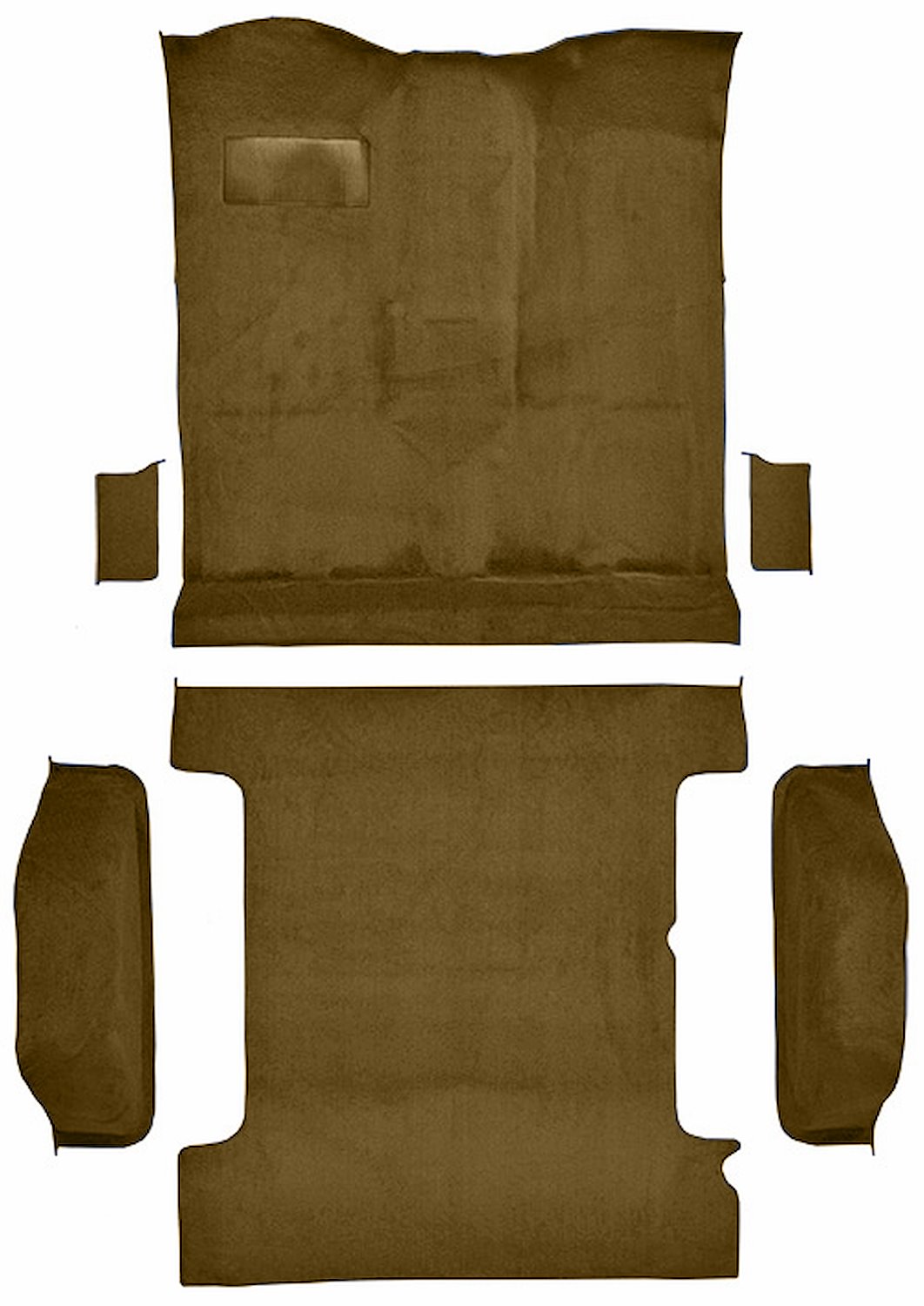 Molded Cut Pile Passenger and Cargo Area Carpet for 1978-1980 Chevy K5 Blazer, GMC Jimmy [OE- Jute Backing, 6-Piece, Caramel]