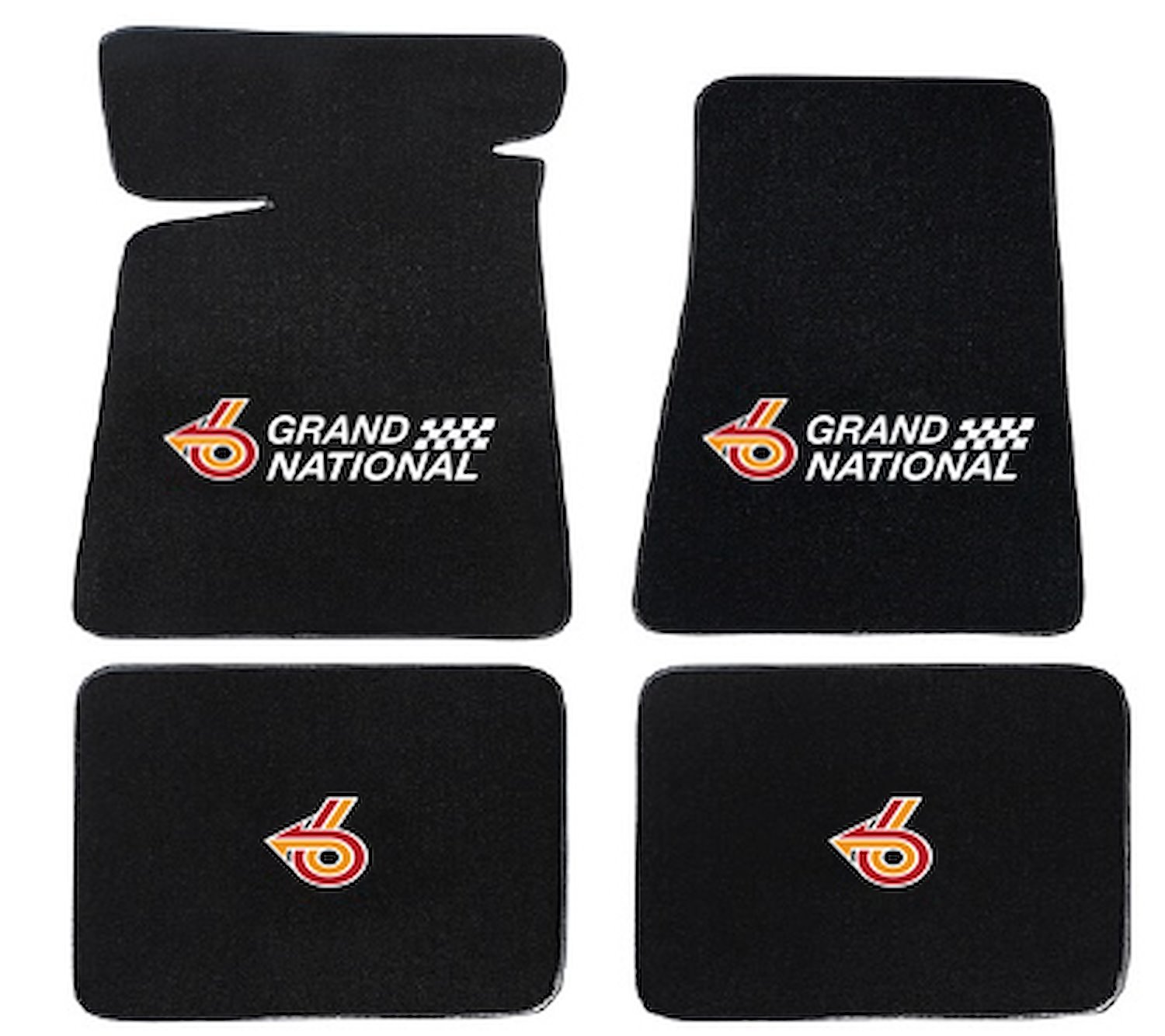 Molded Cut Pile Floor Mats for 1984-1987 Buick Regal Grand National [4-Piece, W/Grand National Logo, Black]