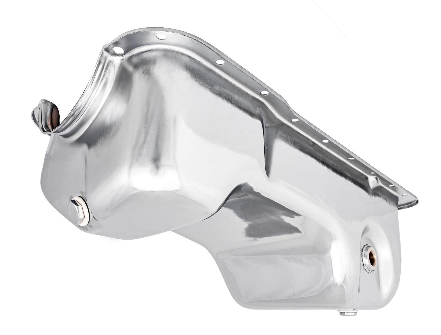 Stock-Style Replacement Oil Pan for 1979-1995 Ford Mustang 5.0L w/Low Oil Level Sensor Port [Chrome]