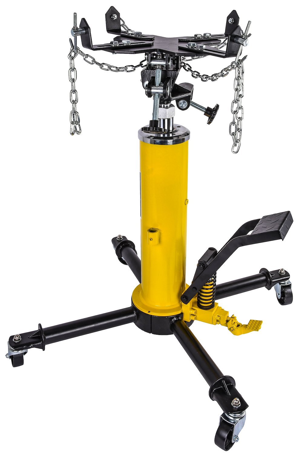 Adjustable Hydraulic Transmission Jack [High-Lift Foot Pedal Operated, 1100 lb. Capacity]