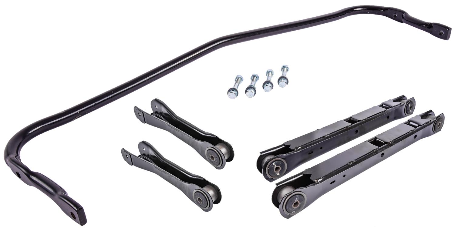 GM Rear Upper & Lower Control Arm w/OE Style Rubber Bushings and Sway Bar Kit for 1964-1967 GM A-Body, 12 Bolt Rear End