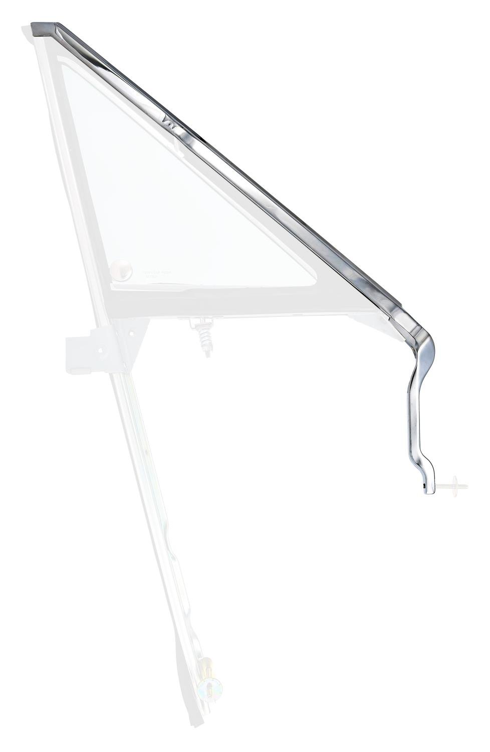 Vent Window Outer Forward Frame Fits Select 1966-1967 GM A-Body Models [Chrome, Right/Passenger Side]