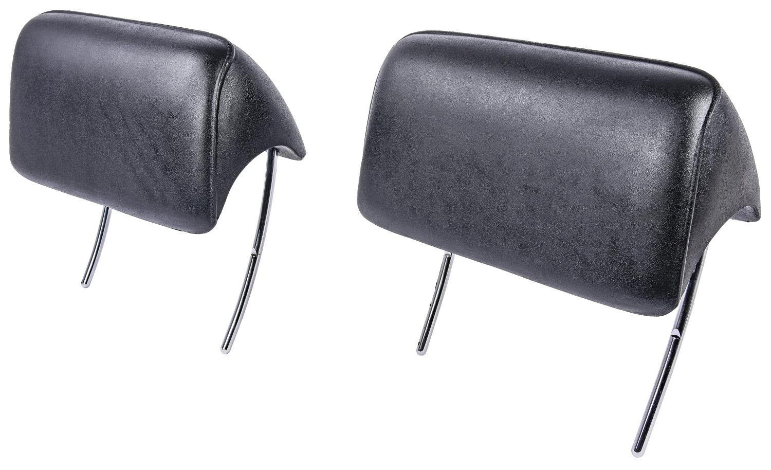 Bucket Seat Headrests Fit Select 1966-1967 Buick, Chevy, Oldsmobile Pontiac Models [Black, Pair]