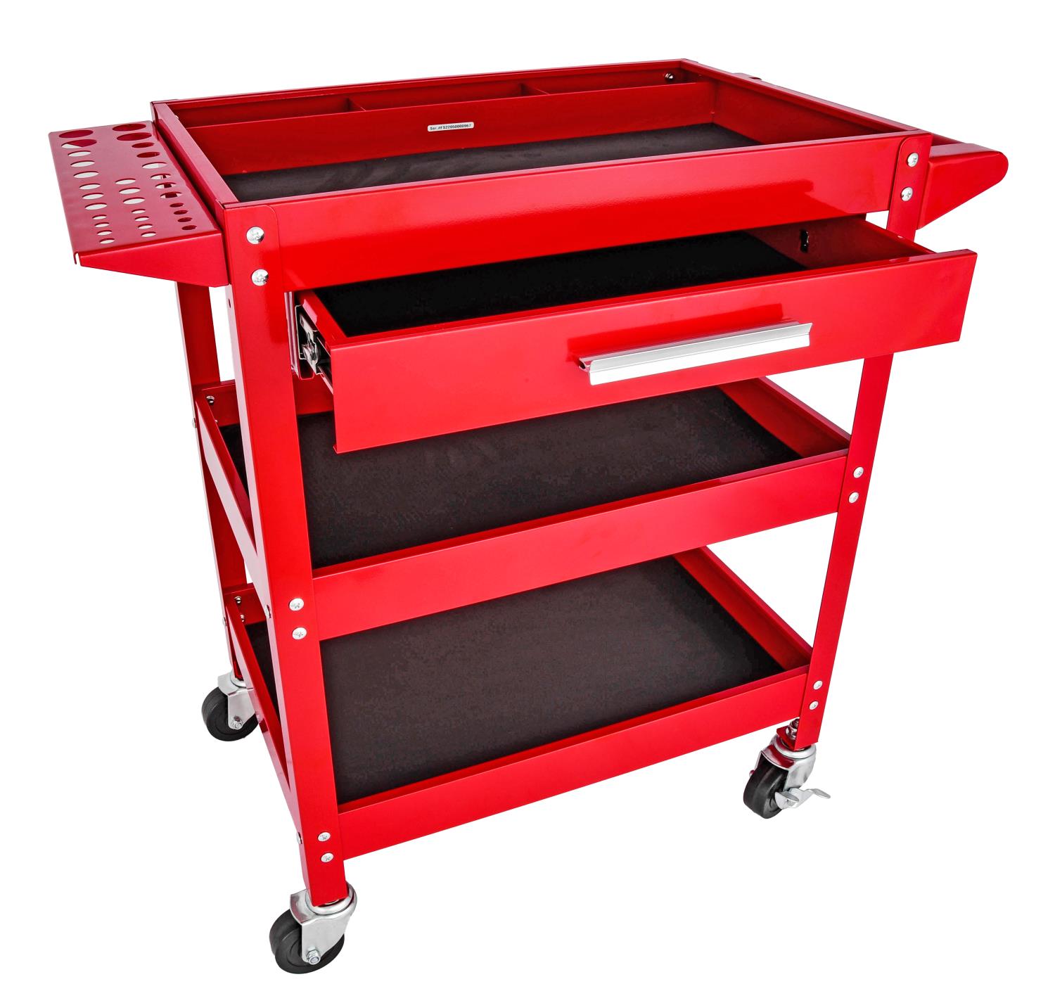 3-Shelf Shop Cart [200 lb. Capacity, Red]