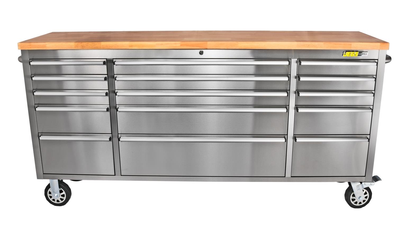 72 in. 15-Drawer Rolling Tool Cabinet [Stainless Steel]