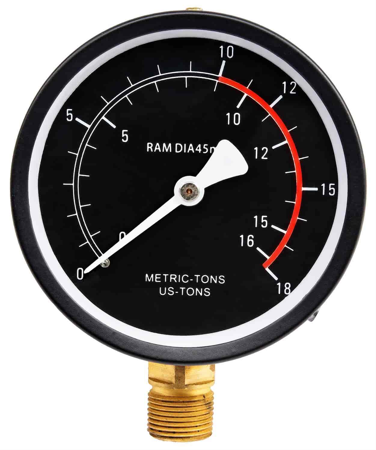 Replacement Pressure Gauge For 10-Ton Hydraulic Shop Press