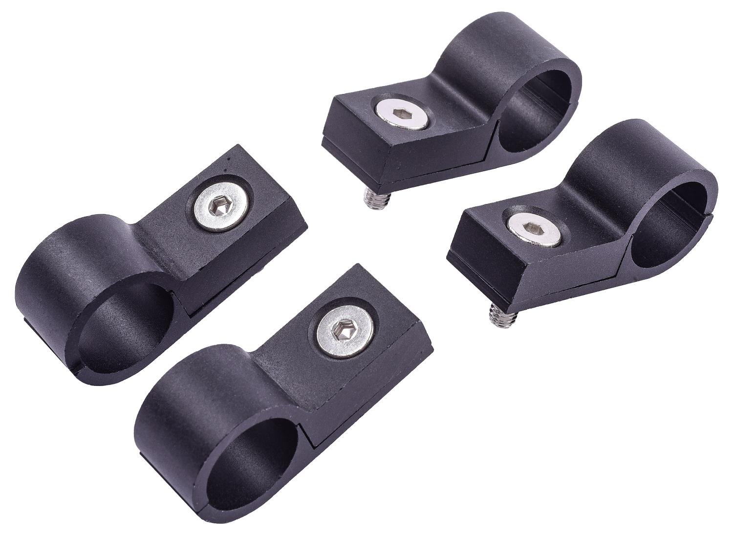 Line Clamps, -6AN (3/8 in.) [4 pack, Black Aluminum]