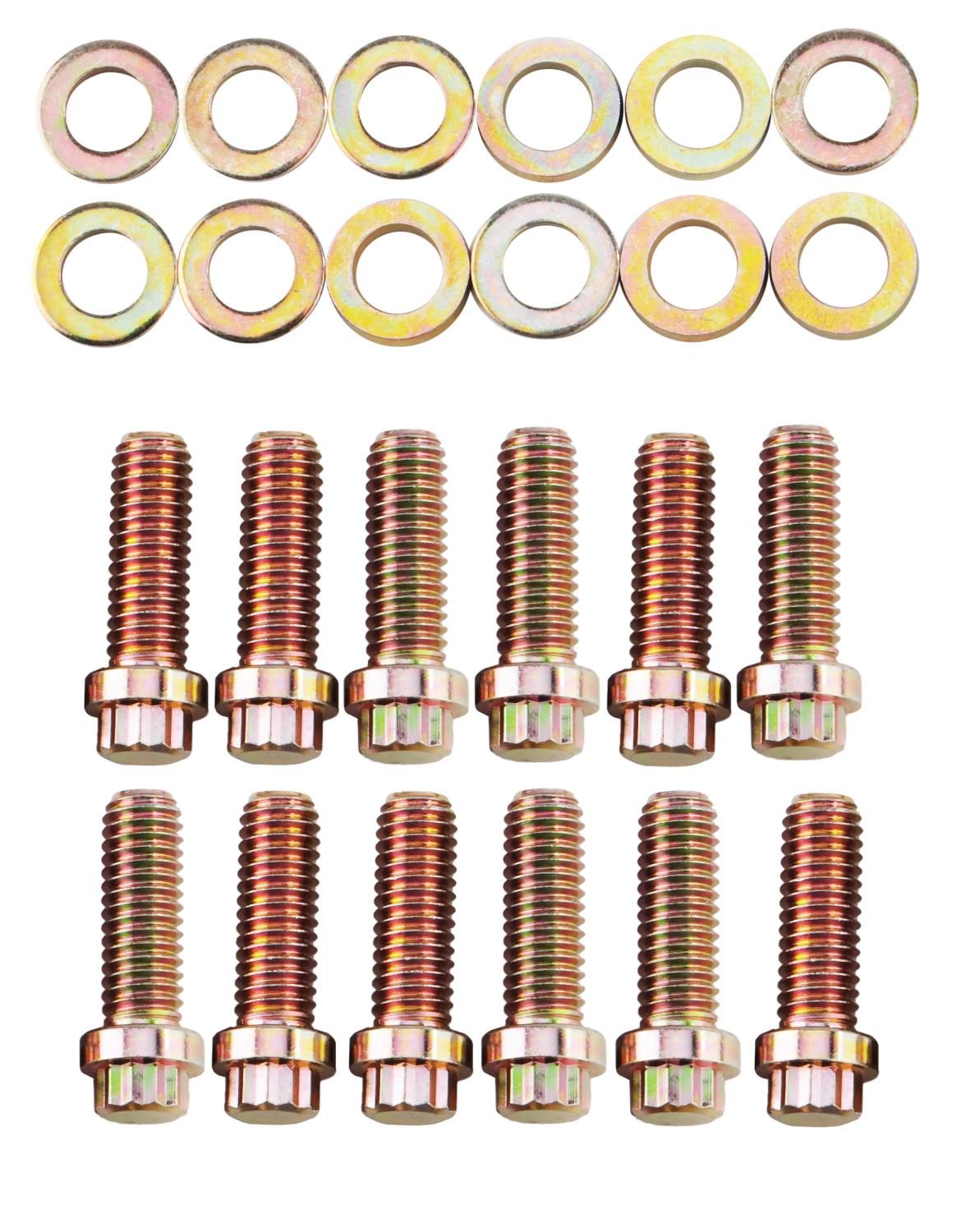 12-Point Intake Manifold Bolts for Chevy, Mopar and AMC [Zinc Dichromate Gold]
