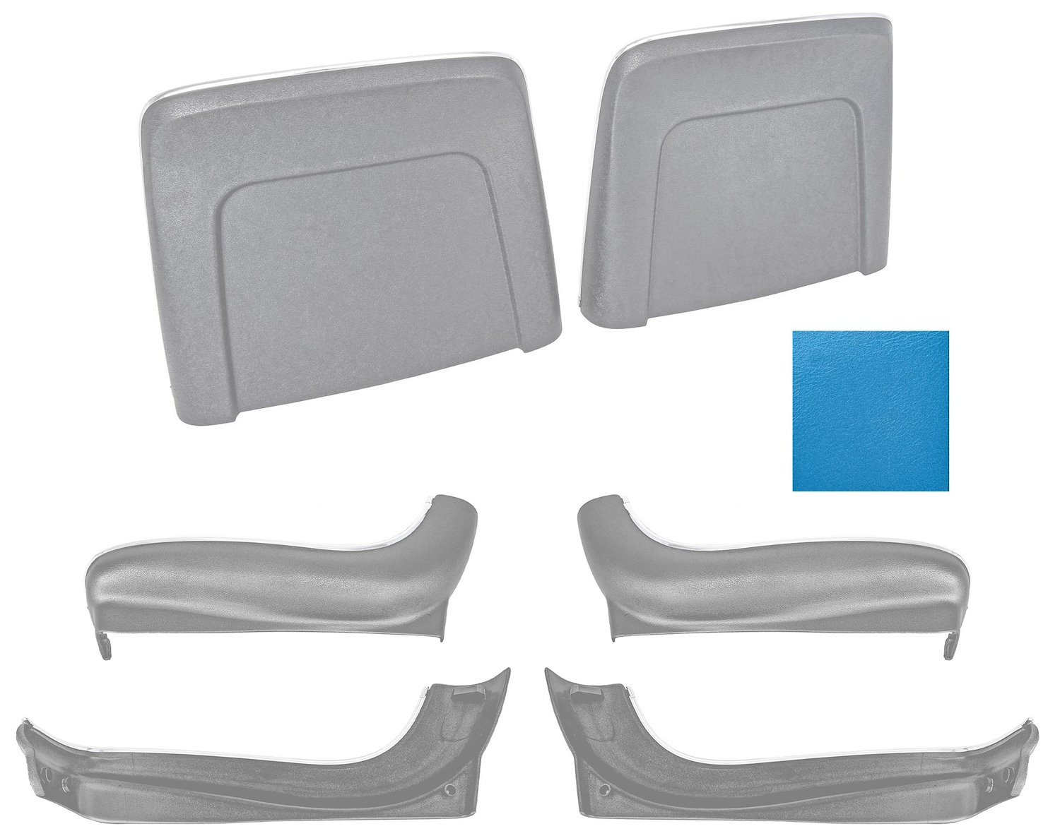 Seat Backs & Sides Kit Fits Select 1966 GM Models [Bright Blue]