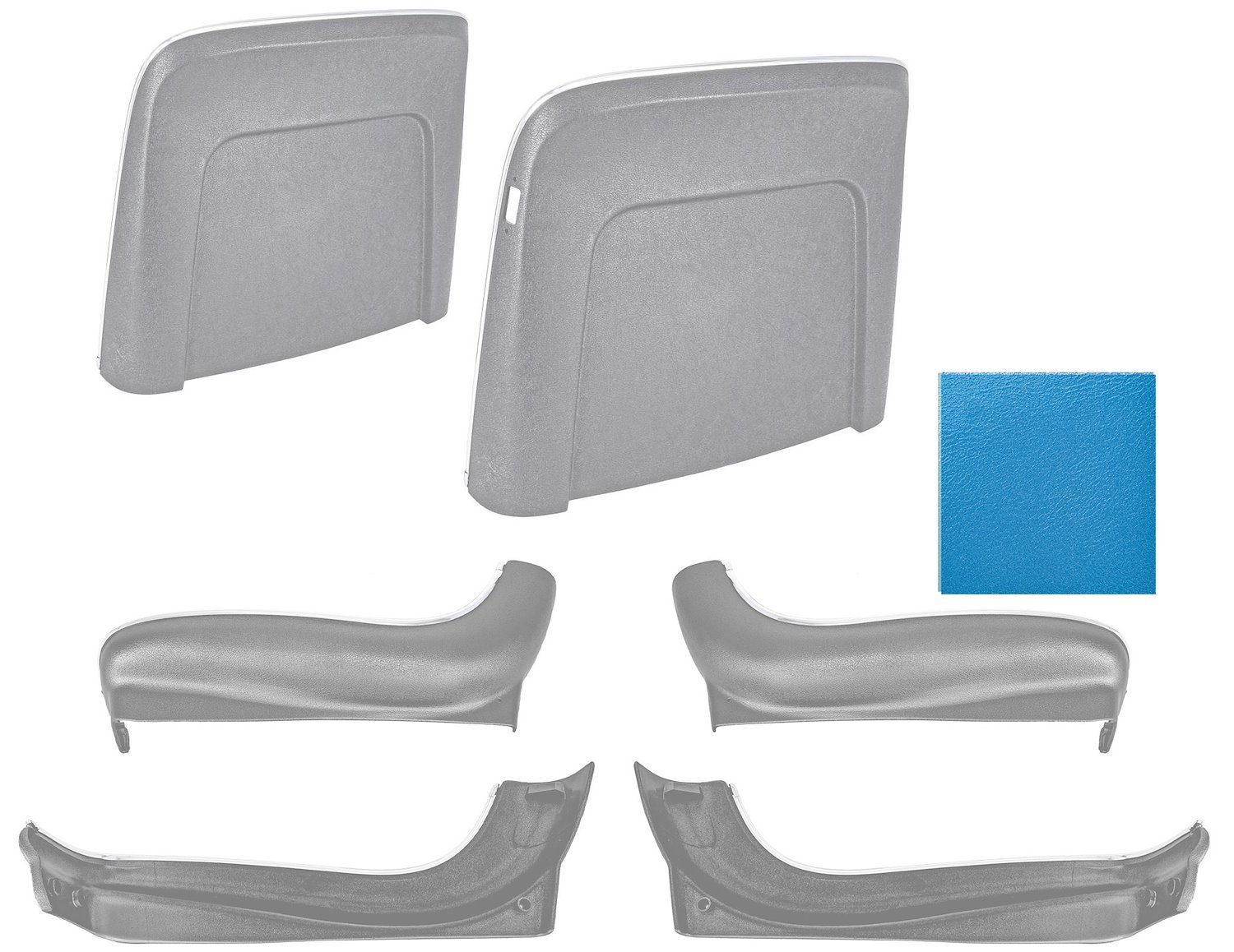 Seat Backs & Sides Kit Fits Select 1967 GM Models [Bright Blue]