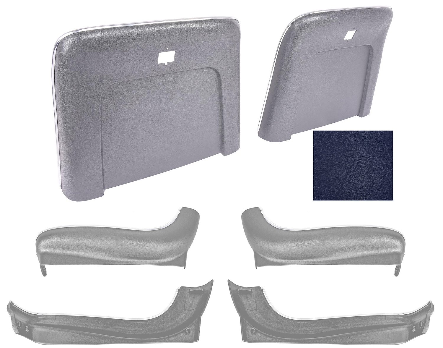Seat Backs & Sides Kit Fits Select 1969-1972 GM Models [Dark Blue]