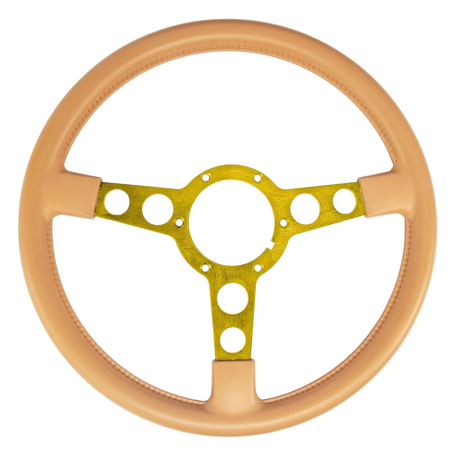 Formula Steering Wheel for 1970-1981 Pontiac Firebird Trans AM [Gold 3-Spoke w/Tan Grip]