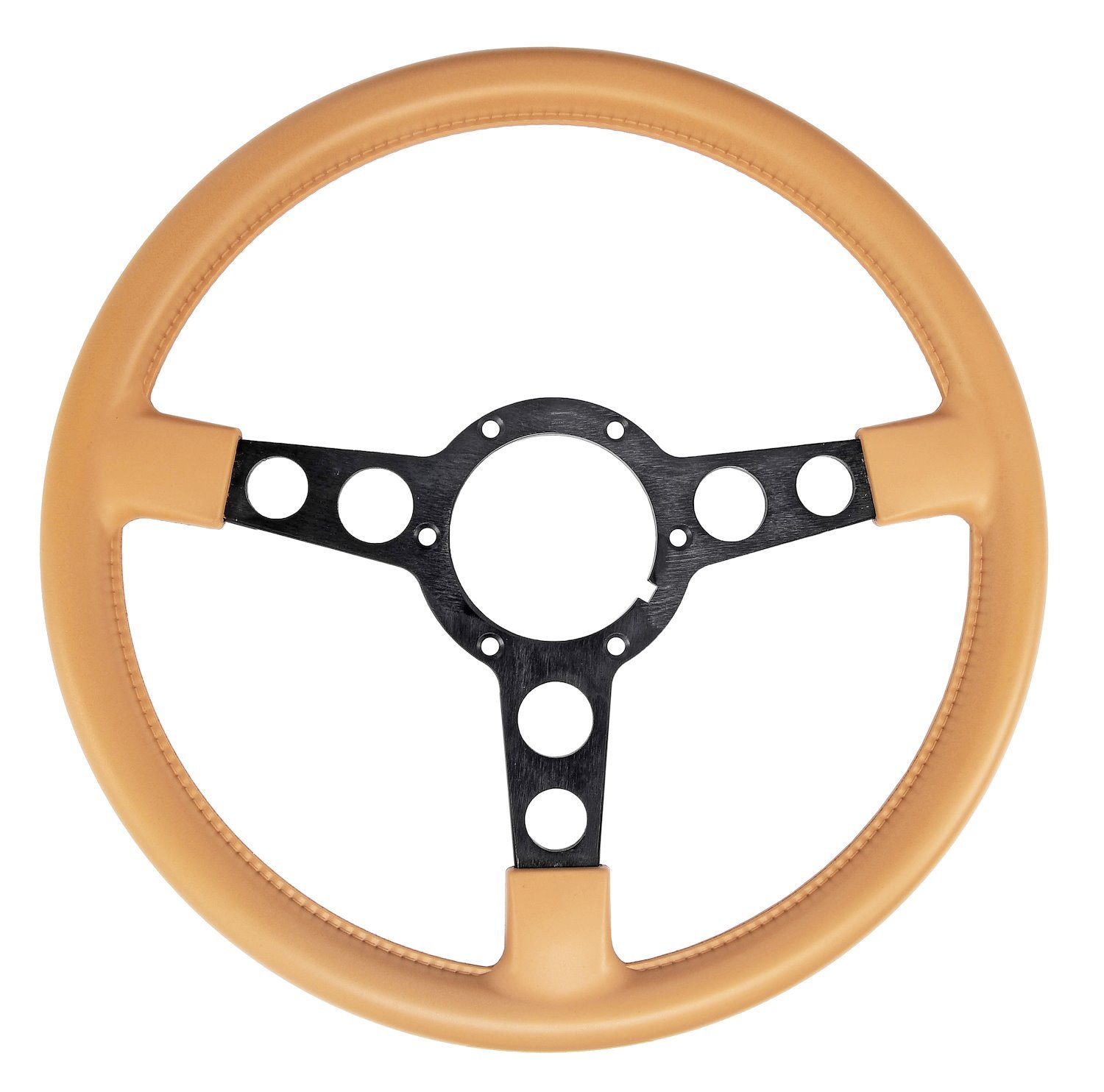 Formula Steering Wheel for 1970-1981 Pontiac Firebird Trans AM [Black 3-Spoke w/Tan Grip]