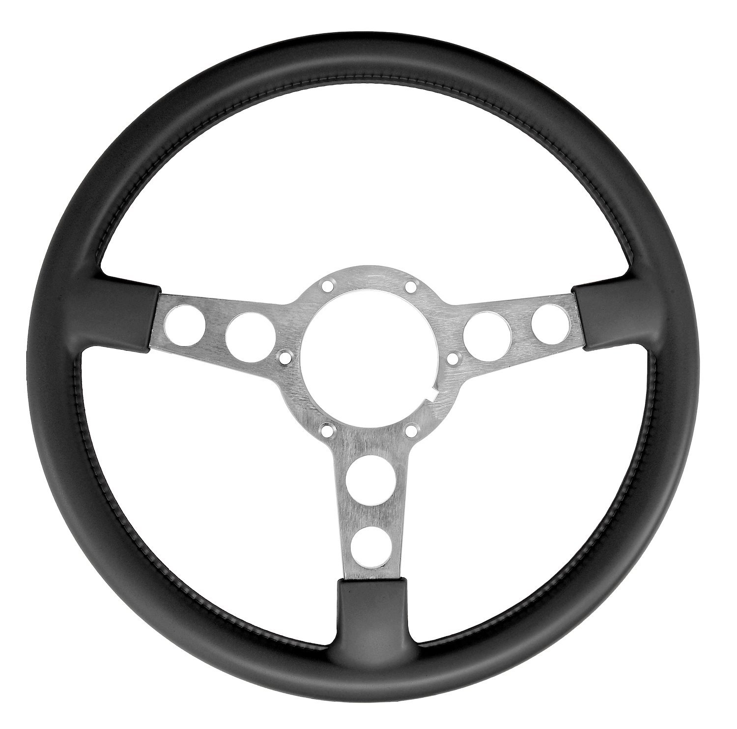 Formula Steering Wheel for 1970-1981 Pontiac Firebird Trans AM [Silver 3-Spoke w/Black Grip]