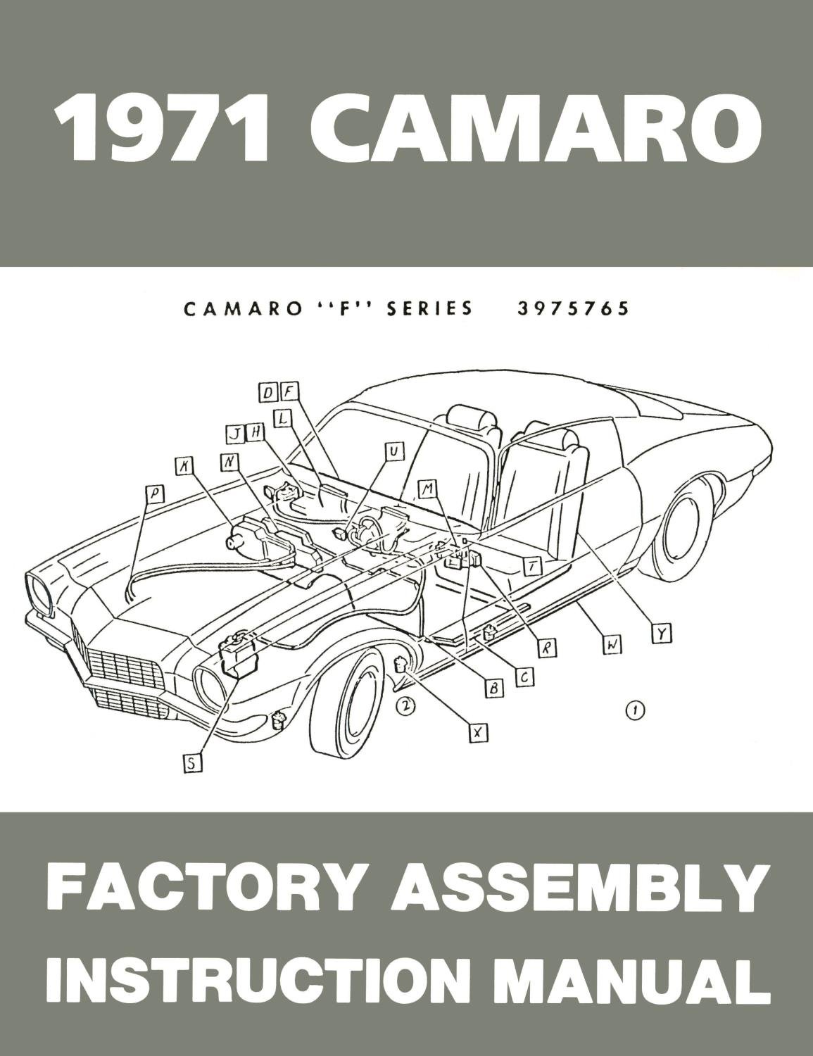 Factory Assembly Instruction Manual for 1971 Chevrolet Camaro