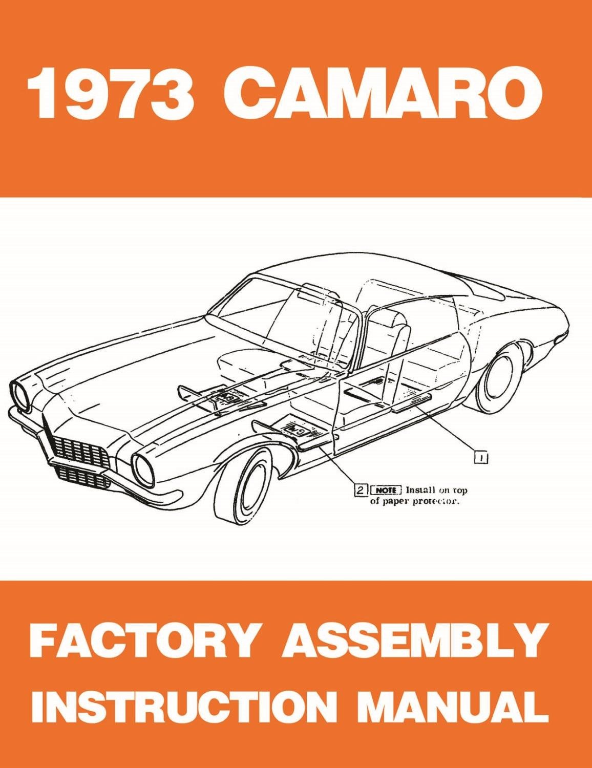 Factory Assembly Instruction Manual for 1973 Chevrolet Camaro