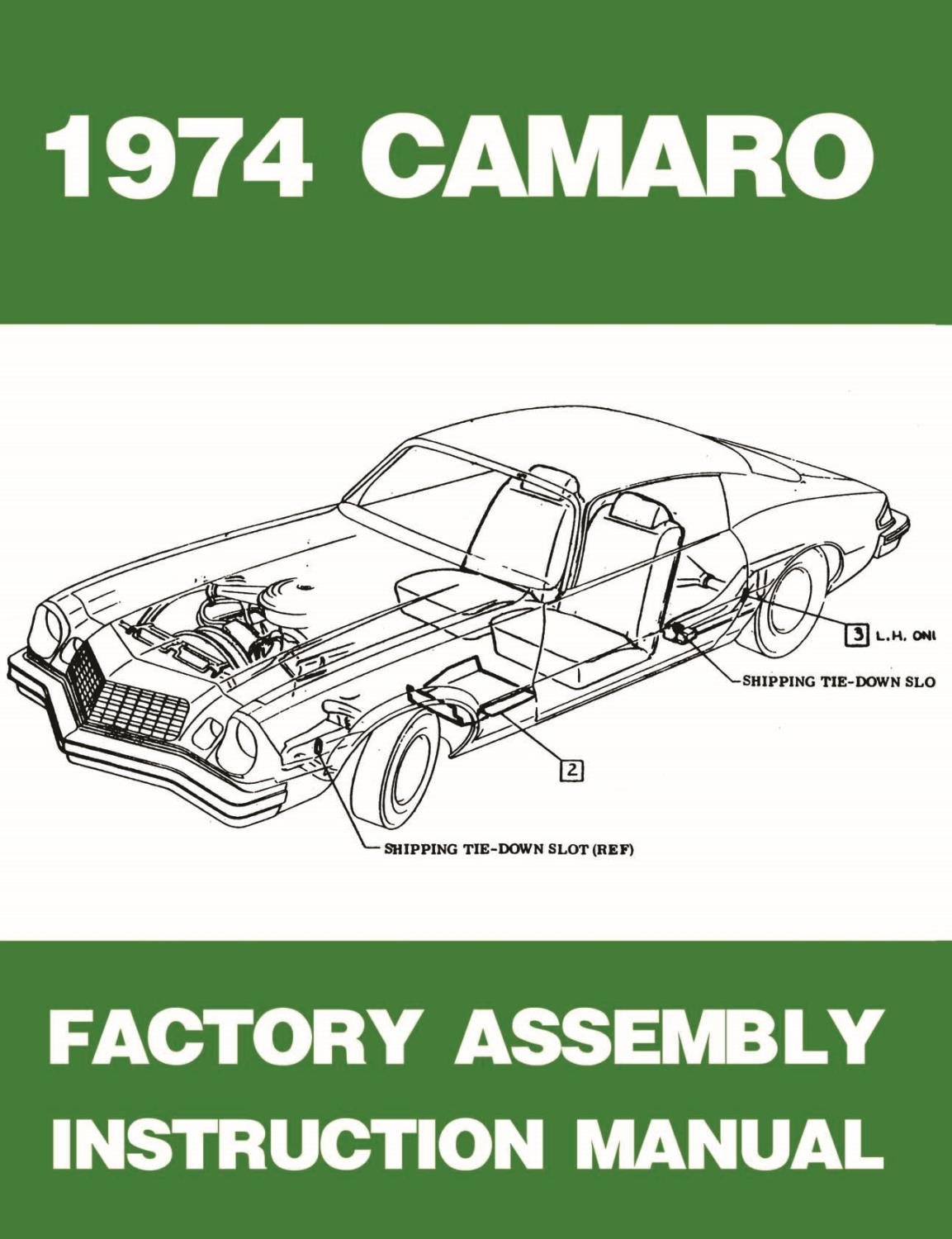 Factory Assembly Instruction Manual for 1974 Chevrolet Camaro