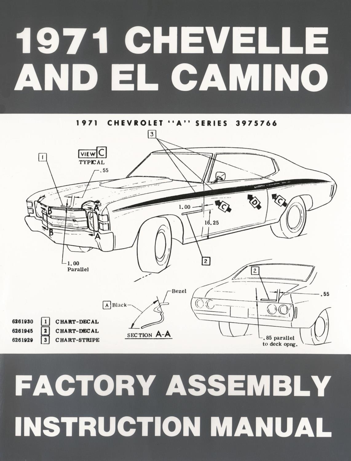 Factory Assembly Instruction Manual for 1971 Chevrolet Chevelle and El Camino