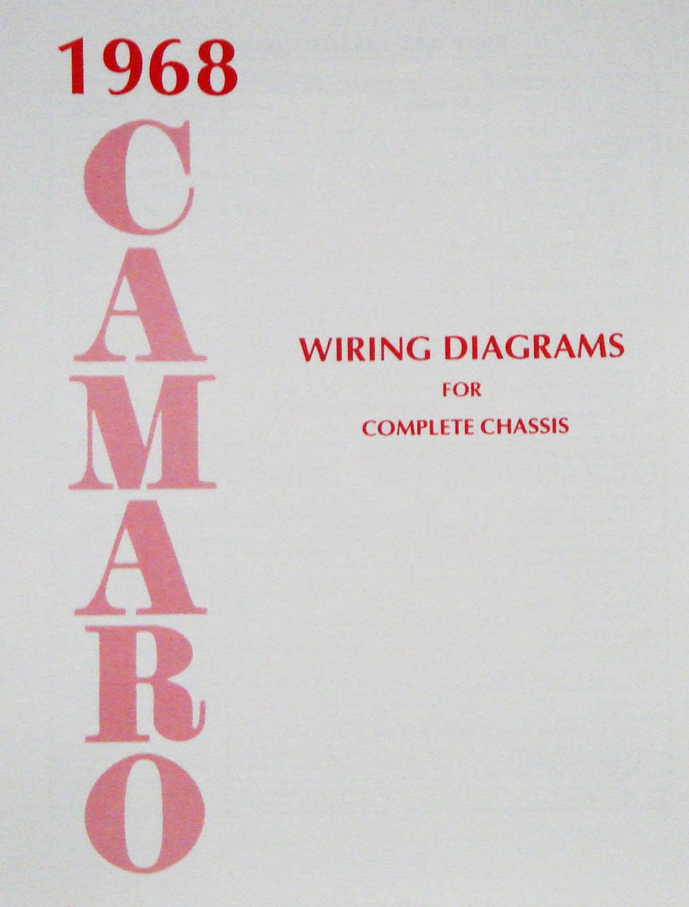 Wiring Diagram Manual for 1968 Chevrolet Camaro