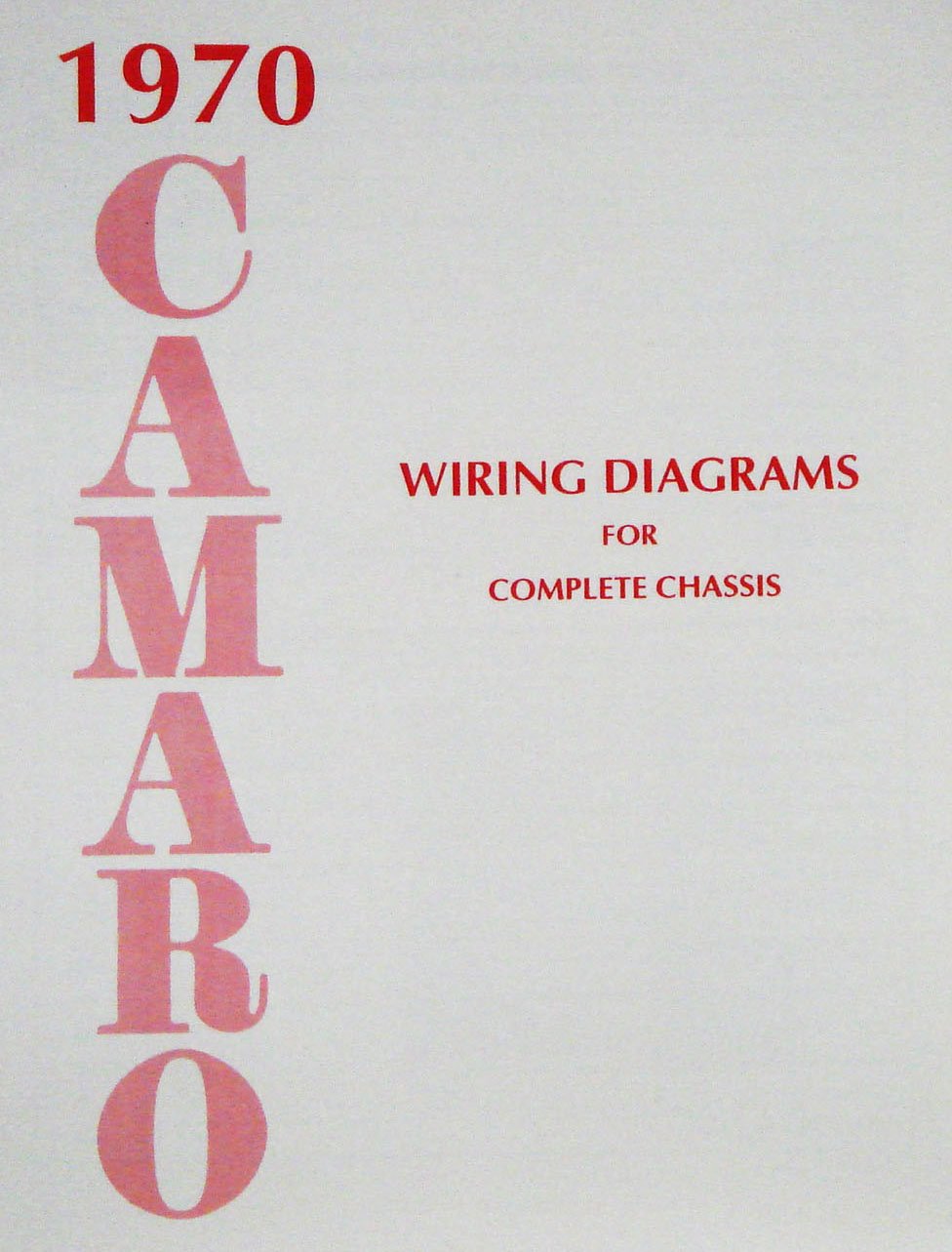 Wiring Diagram Manual for 1970 Chevrolet Camaro