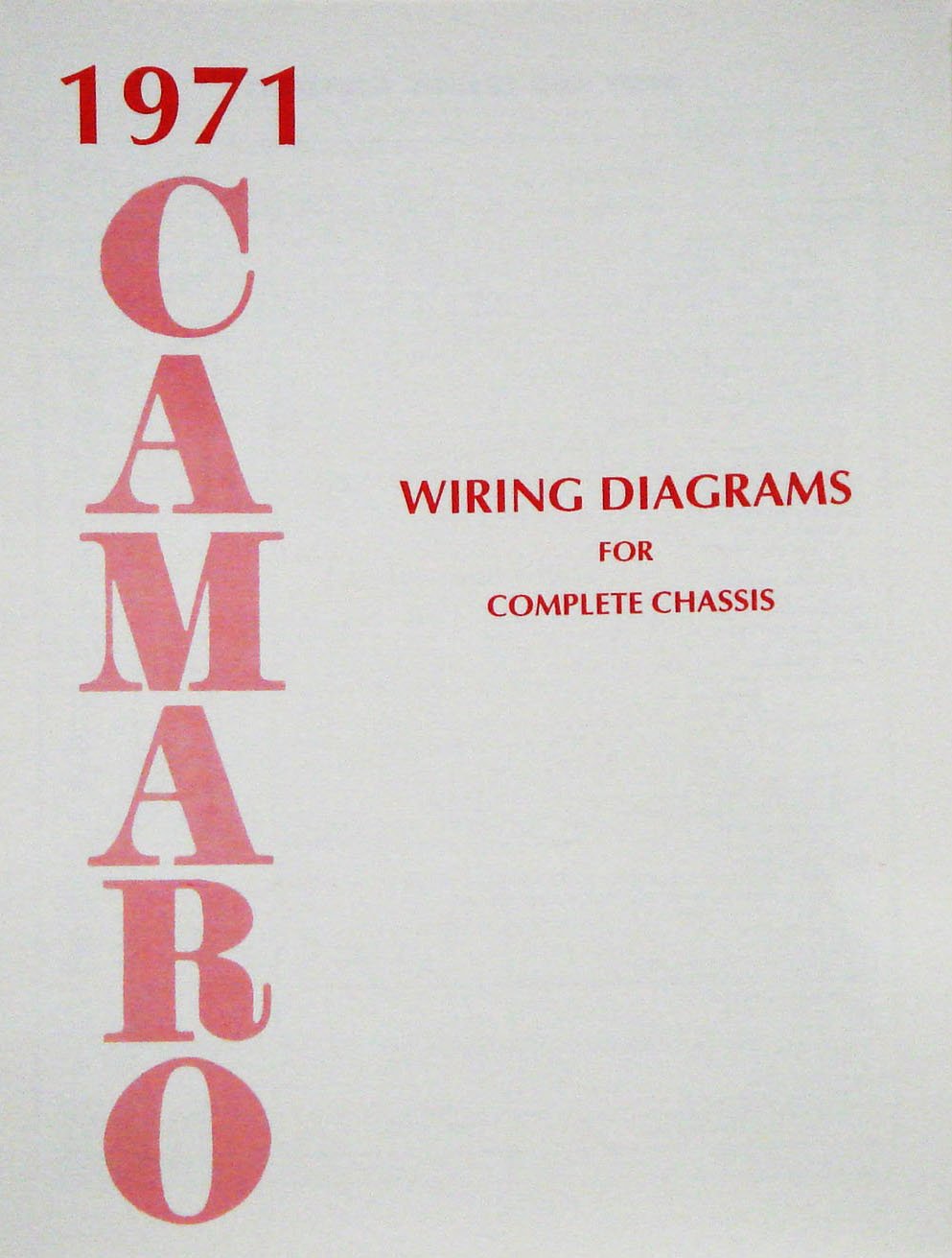 Wiring Diagram Manual for 1971 Chevrolet Camaro