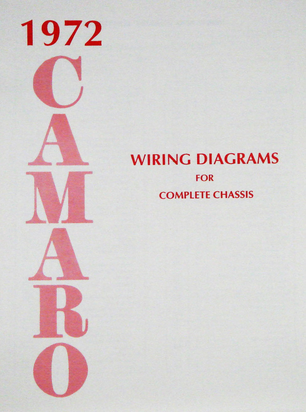 Wiring Diagram Manual for 1972 Chevrolet Camaro