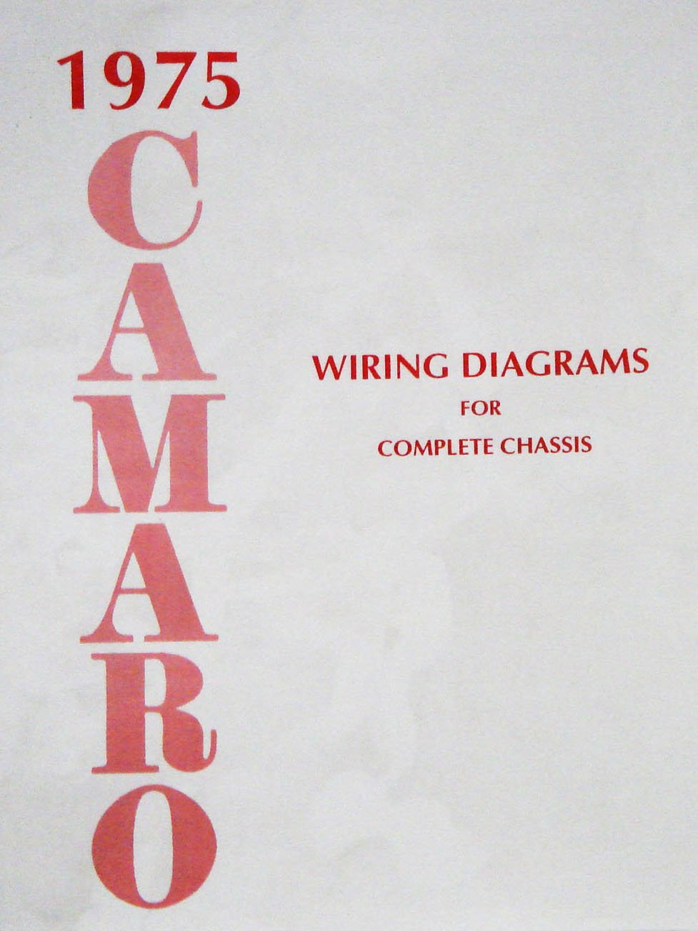 Wiring Diagram Manual for 1975 Chevrolet Camaro