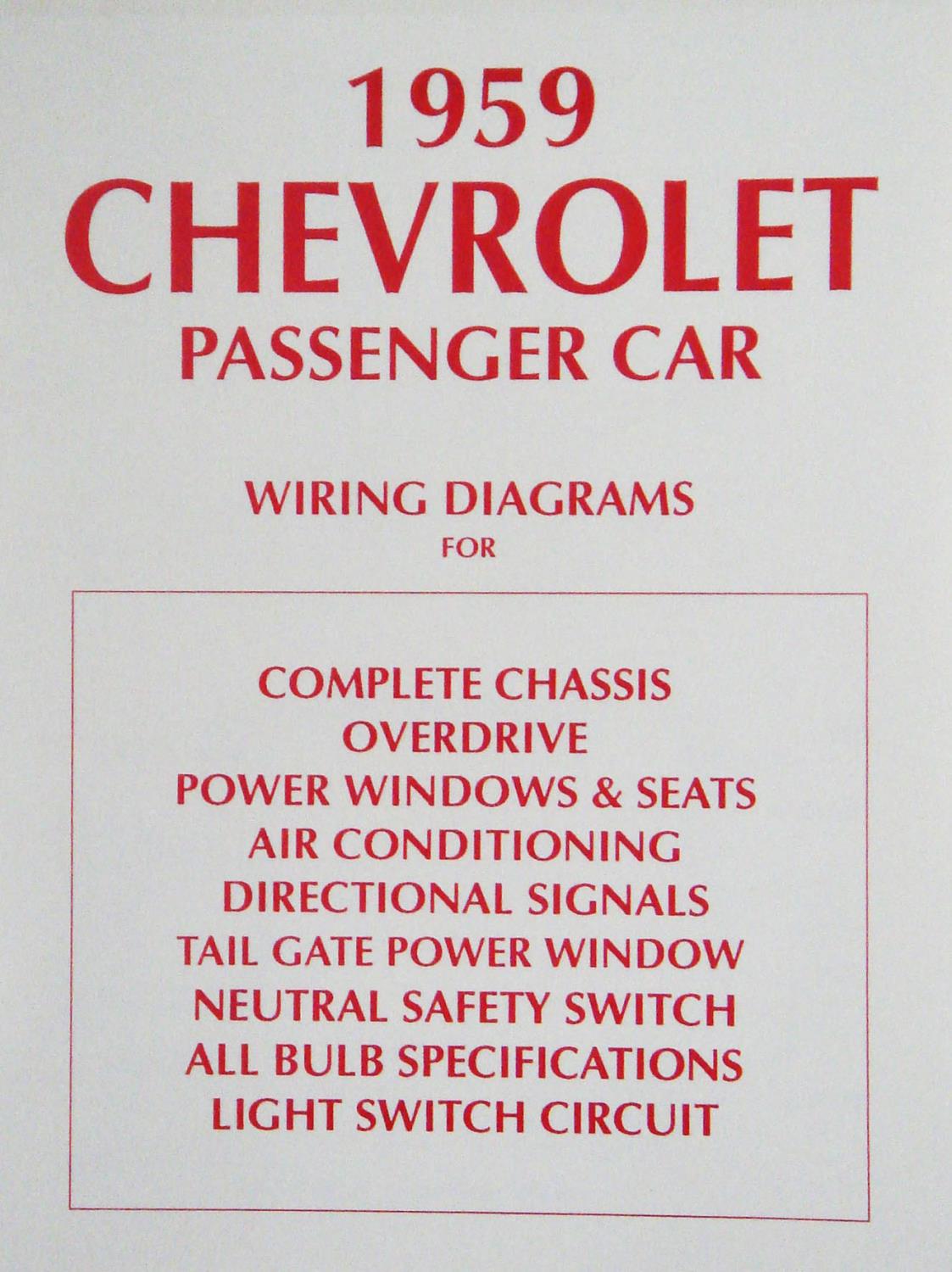 Wiring Diagram Manual for Select 1959 GM Passenger Cars