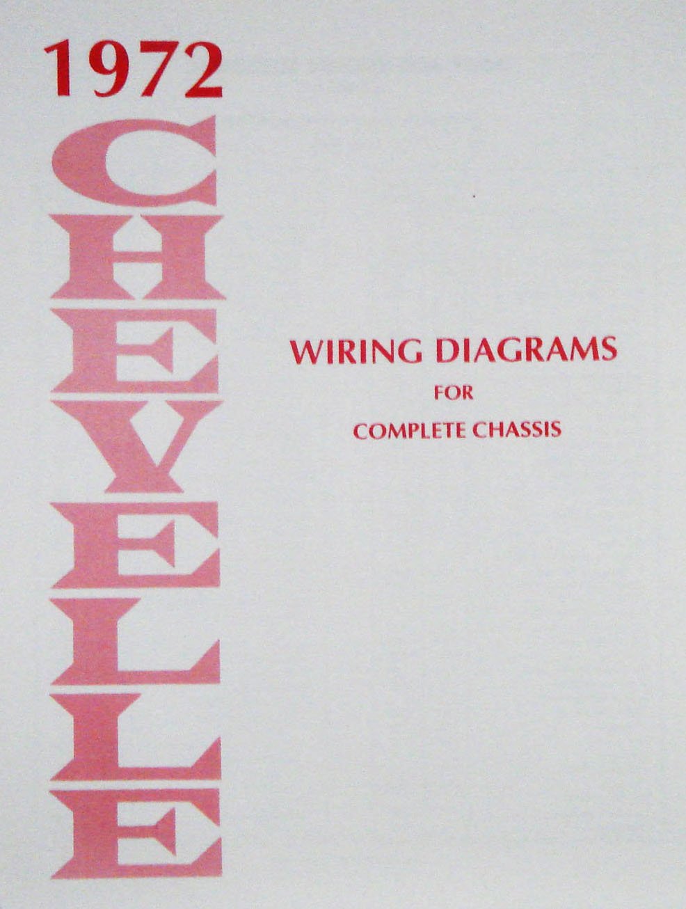 Wiring Diagram Manual for 1972 Chevrolet Chevelle & El-Camino