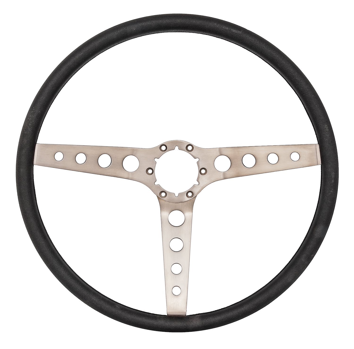 3-Spoke Comfort Grip Steering Wheel with Round Holes Fits Select 1960-1975 Chevy and GMC Trucks, 1969-1972 GM Cars [Black Grip]