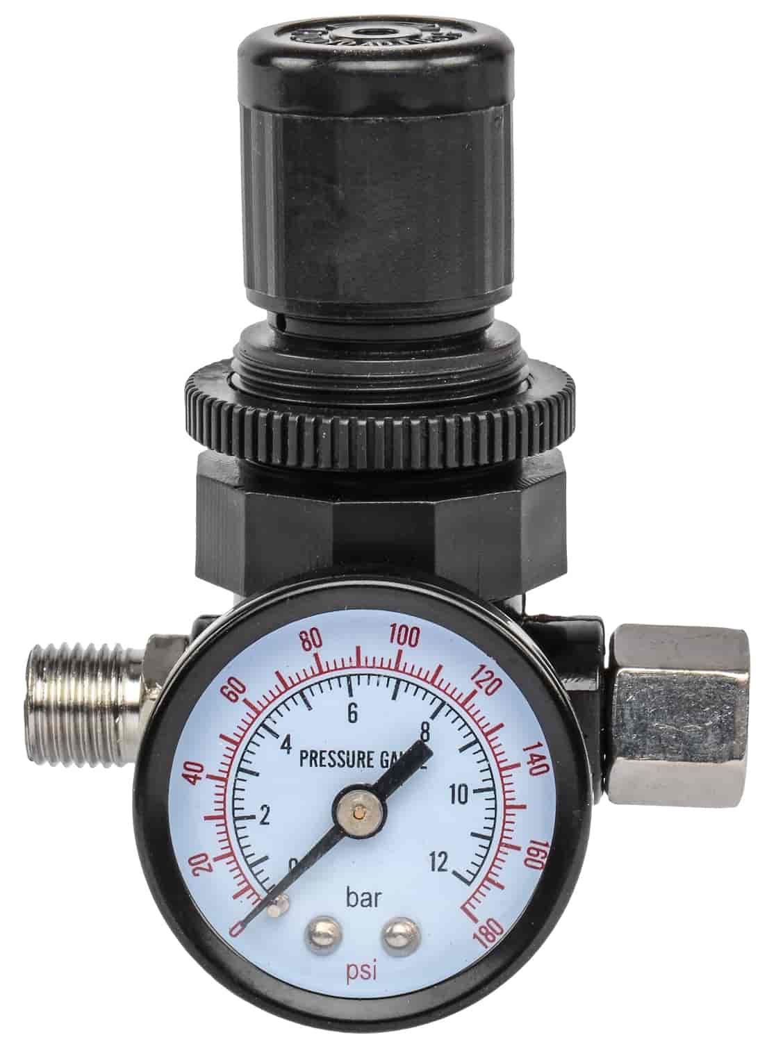 Locking Air Pressure Regulator Inline 1/4 in. with Gauge