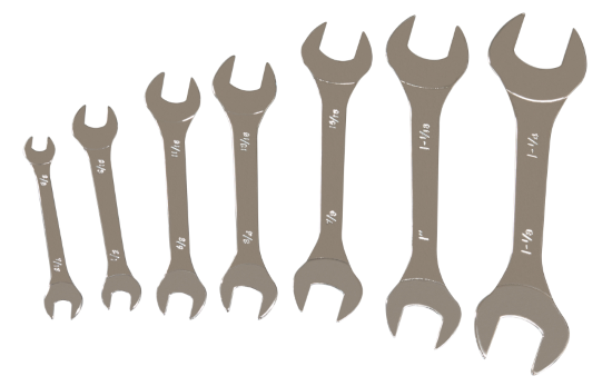 Thin Double-End Wrench Set [7-Piece, SAE]