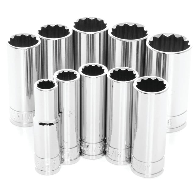 Deep Well Socket Set, 3/8 in. Drive [SAE 10-Piece, 12-Point]
