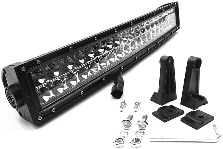 CREE LED Double Row Light Bar with Black Light Panel [20 in. Curved]