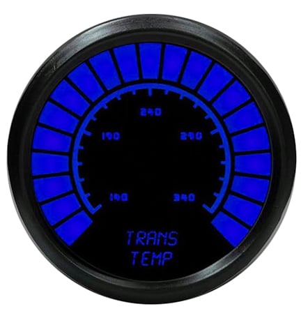 LED Analog Bar graph Transmission Temperature Gauge with Black Bezel [Blue]