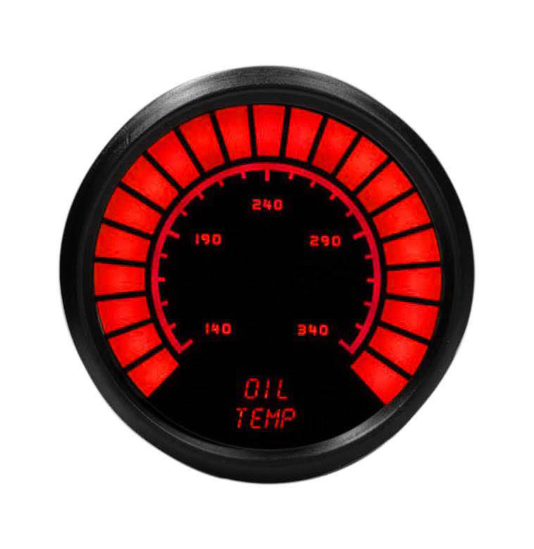 Universal LED Analog Bargraph Oil Temperature Gauge [Red]
