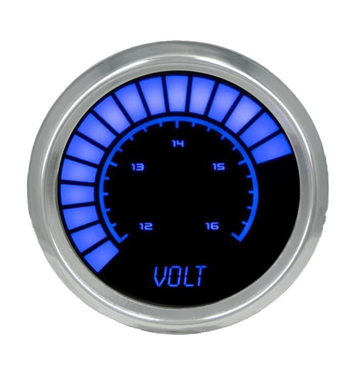 LED Analog Bar graph Voltmeter Gauge  [Blue, 2 1/16, Chrome]