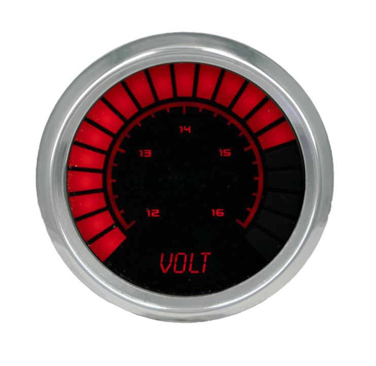 LED Analog Bar graph Voltmeter Gauge  [Red, 2 1/16, Chrome]