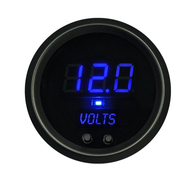 LED Digital Voltmeter Gauge with Warning System [Blue]