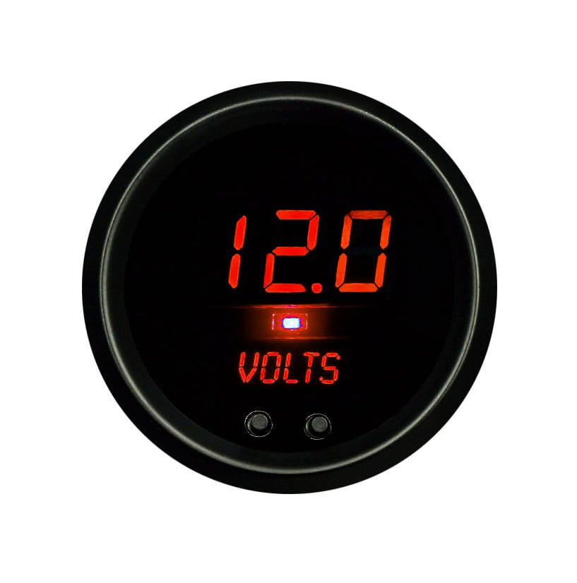 LED Digital Voltmeter Gauge with Warning System [Red]