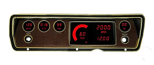 LED Digital Dash Kit For 1970-1976 Dodge Dart, Duster [Red]