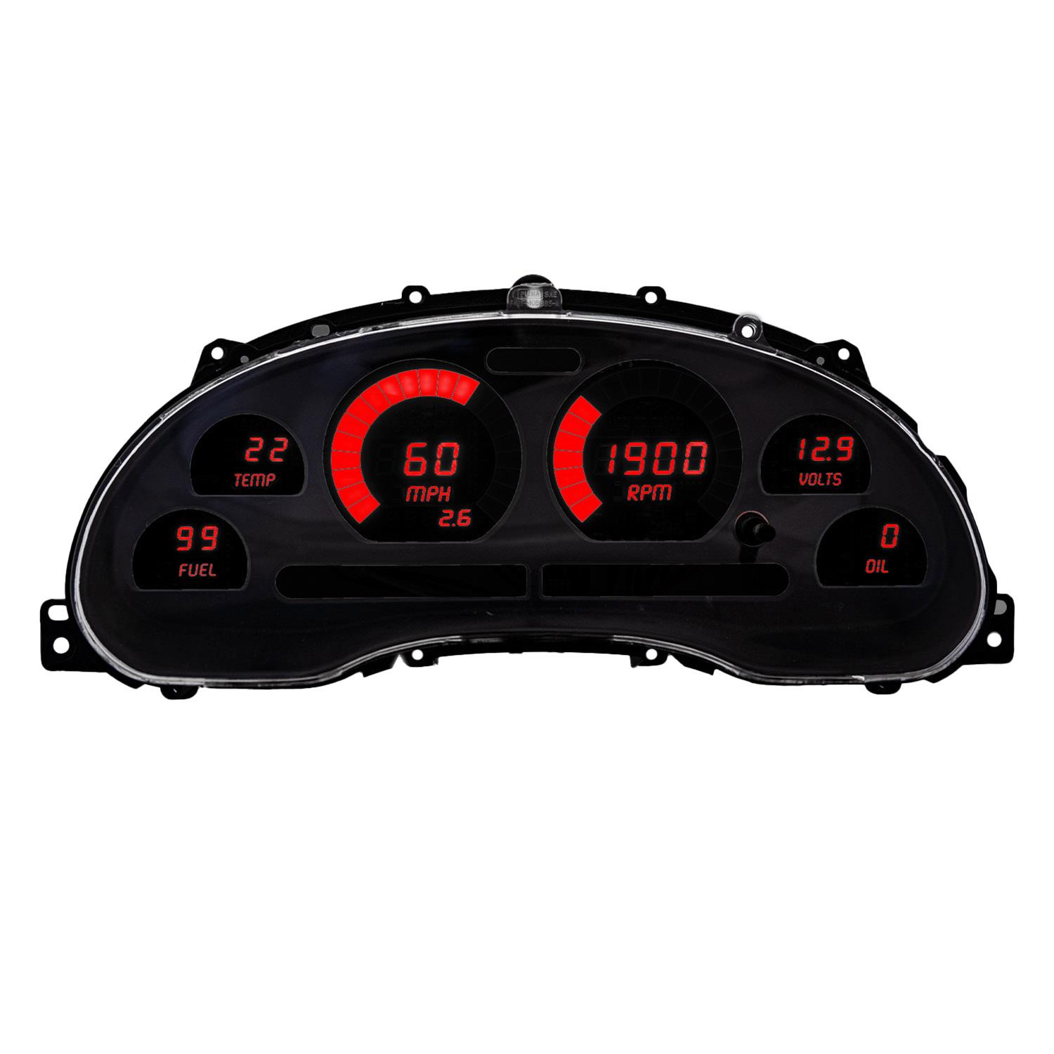 LED Direct Replacement Digital Bargraph Dash Kits for 1994-2004 Ford Mustang [Red]