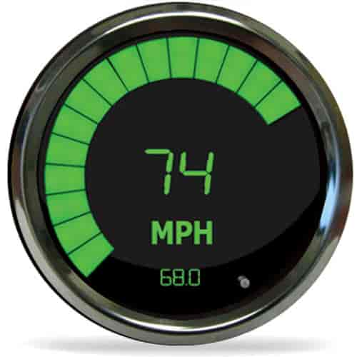 3-3/8" LED Bar Graph Memory Speedometer / Tachometer Combo Gauge Aviation Green