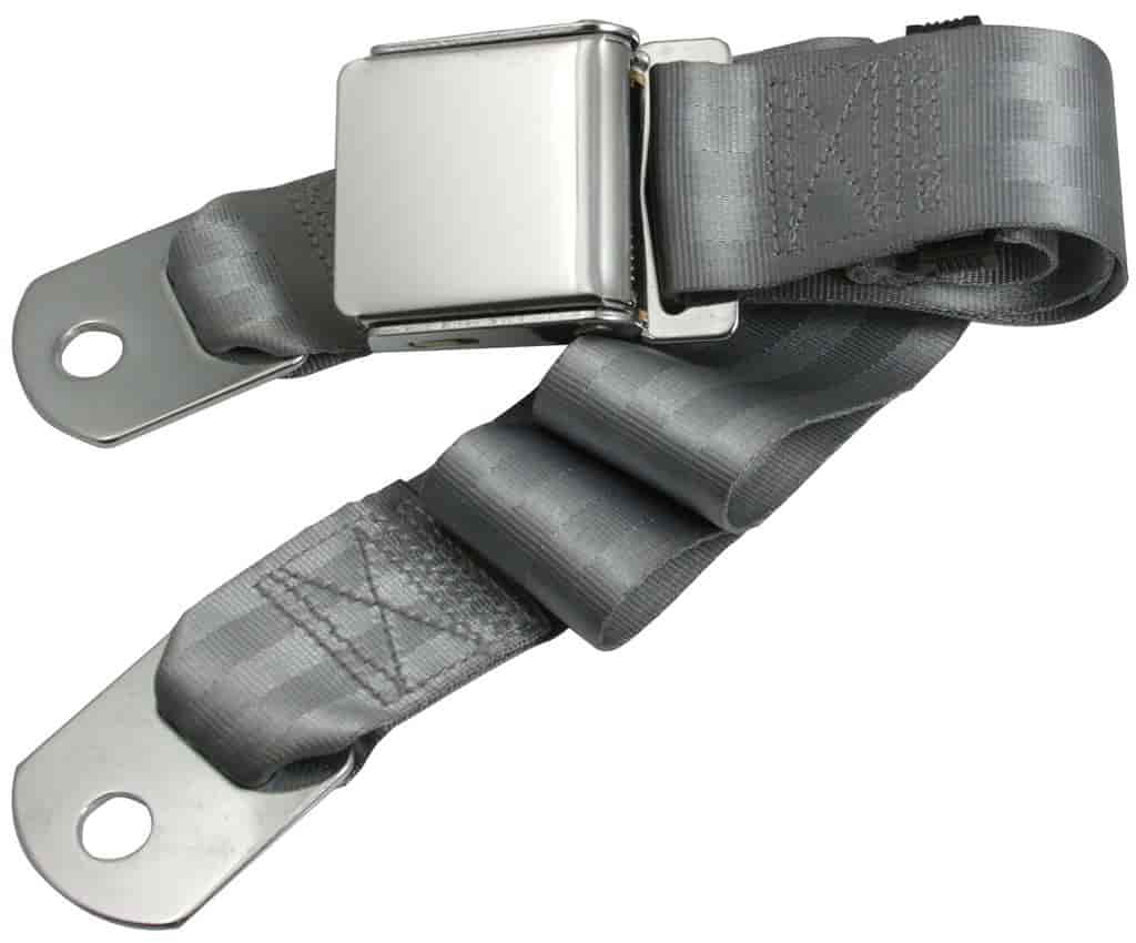 Retrobelt 258-GRY-60-21: Grey 2-Point Aviation Lap Belt w 