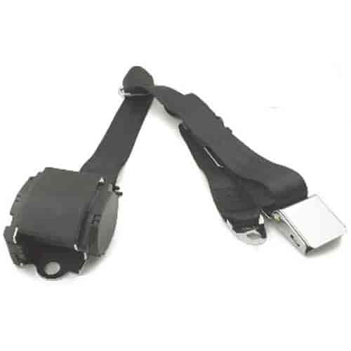 3-Point Retractable Shoulder Belts with Aviation Buckle Black