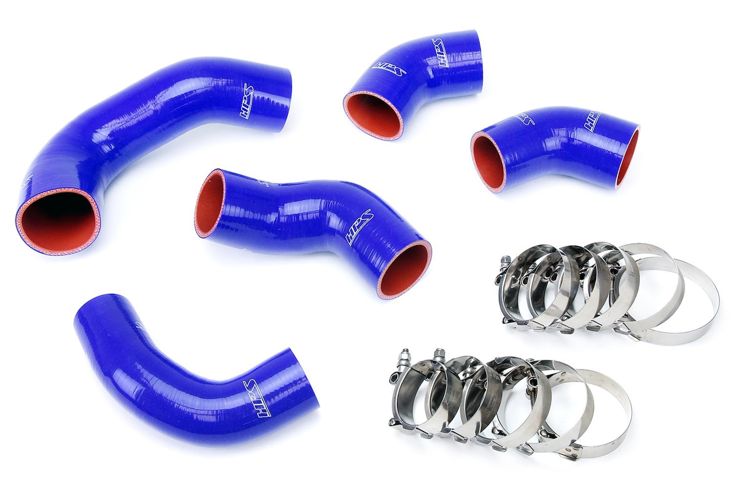 57-1227-BLUE Intercooler Hose Kit, High-Temp 4-Ply Reinforced Silicone, Replace OEM Rubber Intercooler Turbo Boots