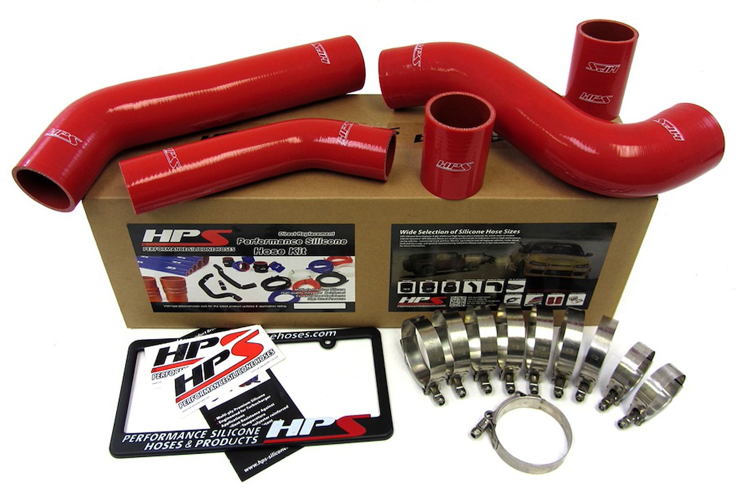 57-1228-RED Intercooler Hose Kit, High-Temp 4-Ply Reinforced Silicone, Replace OEM Rubber Intercooler Turbo Boots