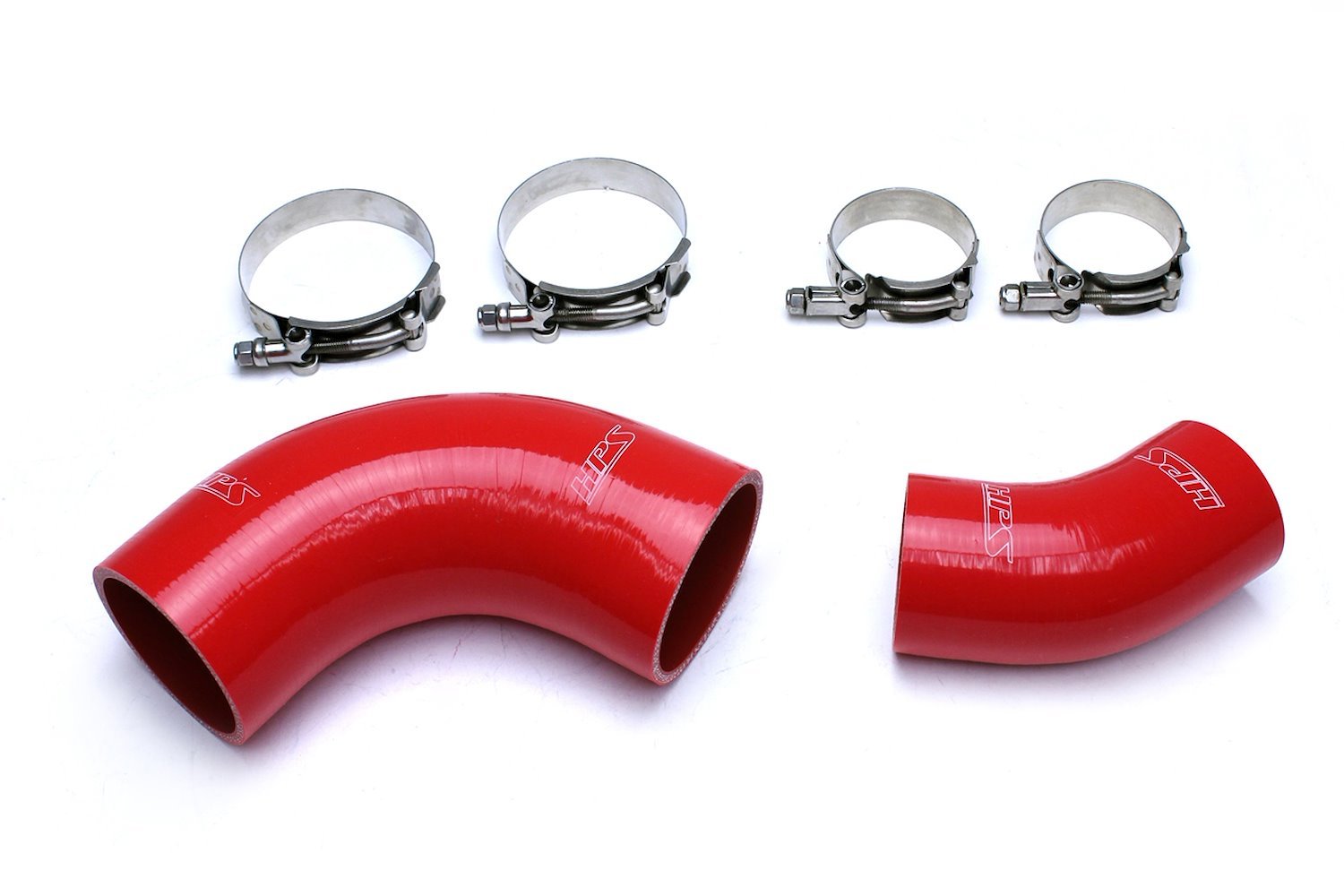 57-1486-RED Intercooler Hose Kit, High-Temp 4-Ply Reinforced Silicone, Replace OEM Rubber Intercooler Turbo Boots