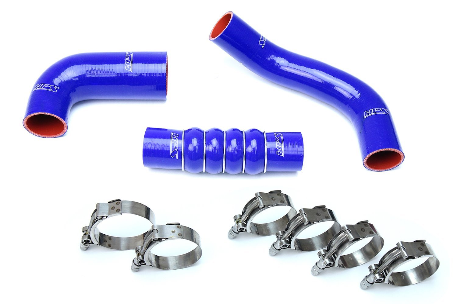 57-1599-BLUE Intercooler Hose Kit, High-Temp 4-Ply Reinforced Silicone, Replace OEM Rubber Intercooler Turbo Boots