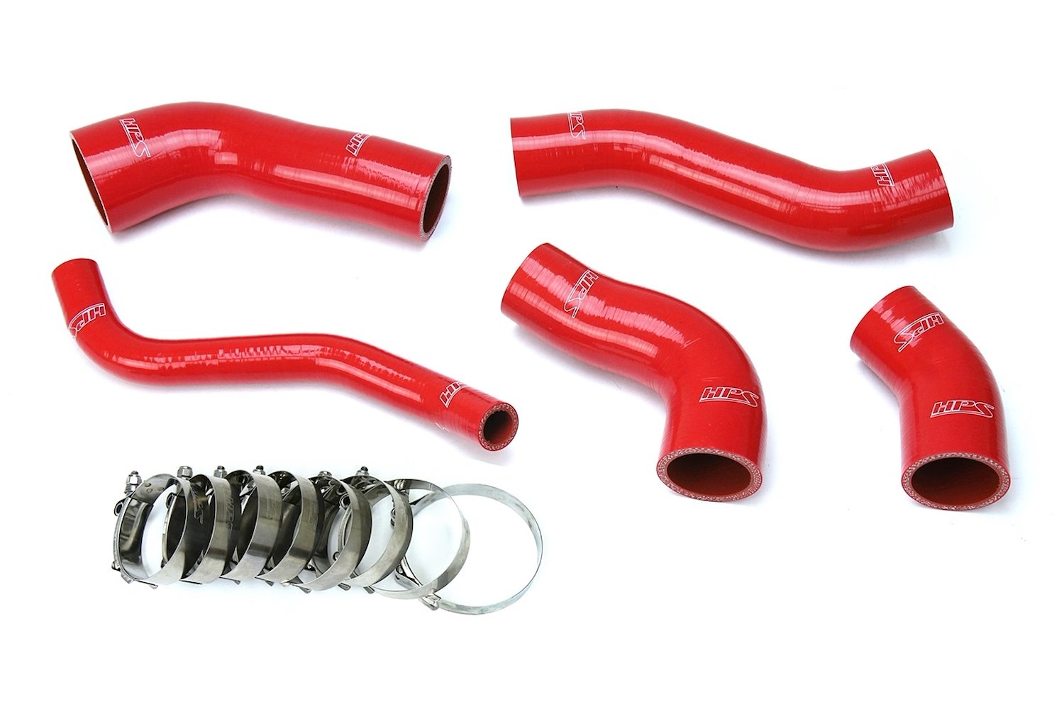 57-1629-RED Intercooler Hose Kit, High-Temp 4-Ply Reinforced Silicone, Replace OEM Rubber Intercooler Turbo Boots